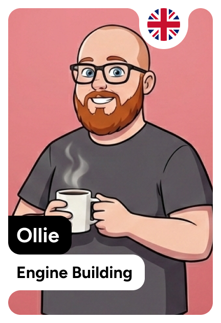 Cartoon illustration of a blonde woman with glasses, in the style of a collectable card. The card shows the name Madeline, and a caption that says 'Tile Placement'